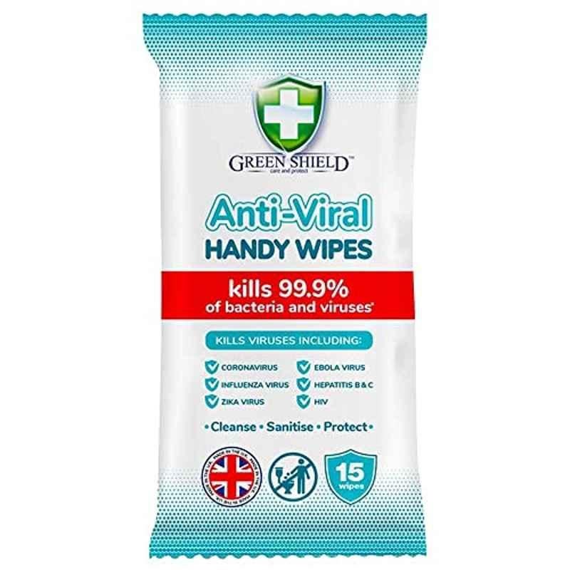 Green Shield 15 Sheets Anti Bacterial Anti Viral Wipes