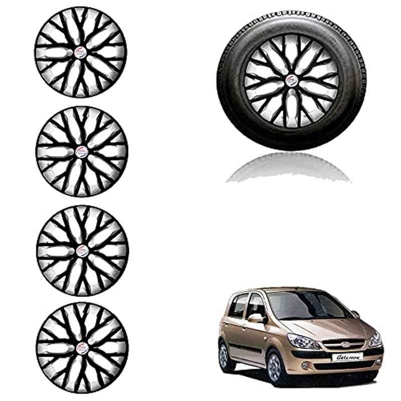 Auto Pearl 13 inch ABS Black & Silver Press Type Car Hub Cap Wheel Cover for Getz Prime