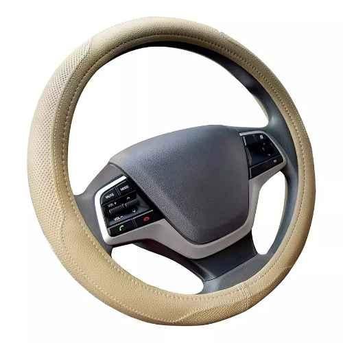 Custom Italian Leather Steering Wheel Cover For Mercedes E-Class (1995-1999) – Beige, Water-Resistant