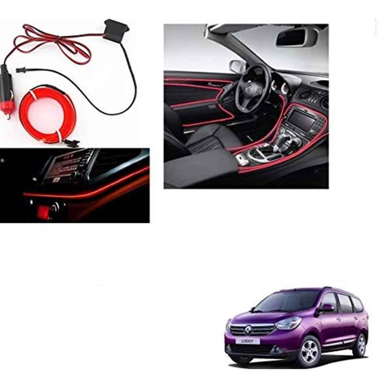 Kozdiko 12V Red Car Interior Decor Neon Strip Light for Renault Lodgy