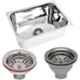 Renvox 24x18x9 inch Glossy Silver Stainless Steel Bowl Kitchen Sink with Stainless Steel & PVC Coupling