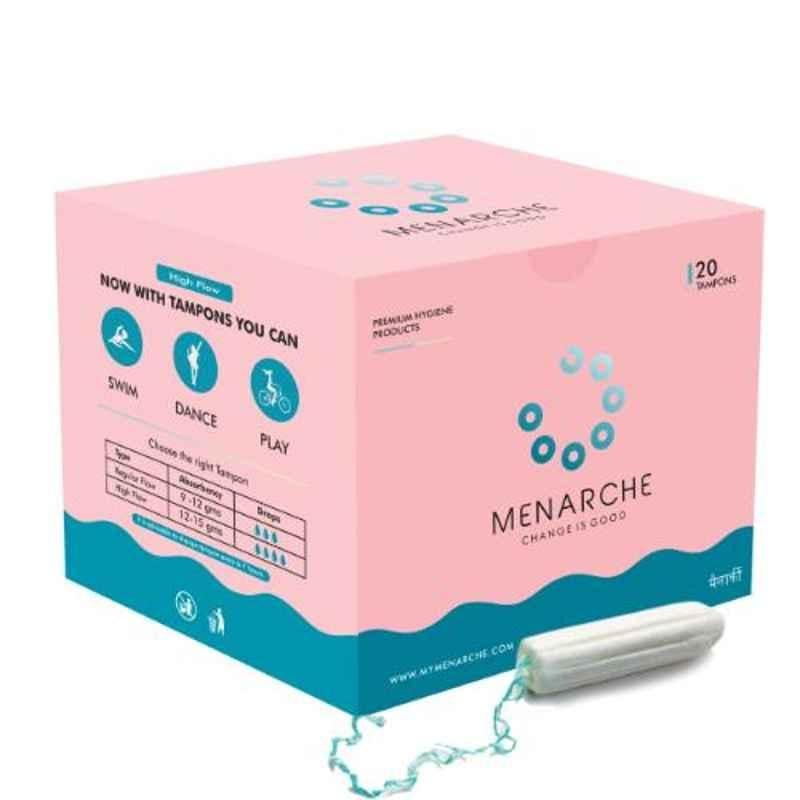 Menarche 20 Pcs Heavy Flow Premium Organic Cotton Tampon Set, MTP004