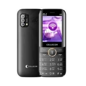 Cellecor X5 2.4 inch 2000mAh 4G VoLTE Black Dual Sim Feature Phone