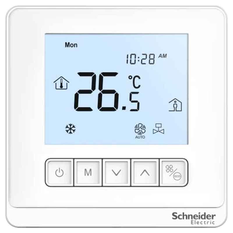 Schneider Spacelogic 1W White Fan Coil Digital Thermostat, TC903-3A2L
