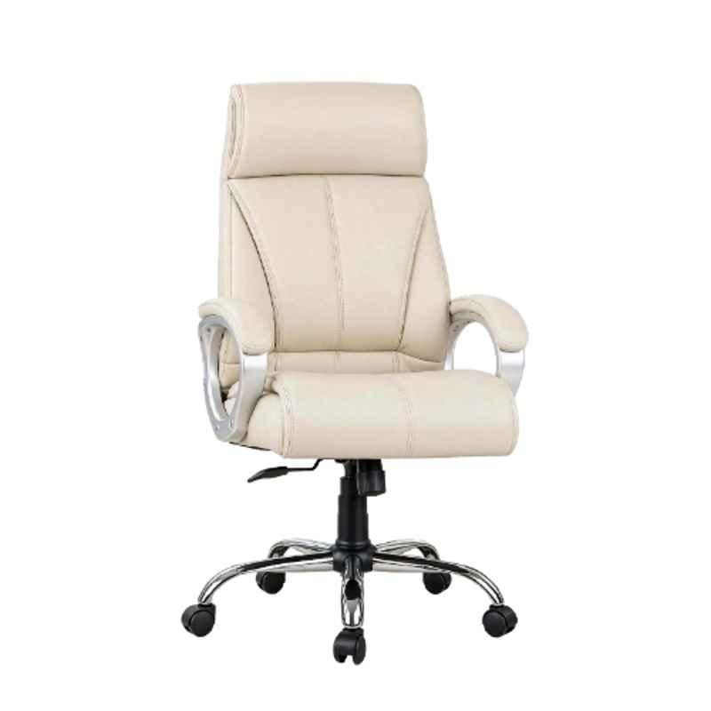 ZRF Leatherette Cream High Back Armrest Ergonomic Office Chair, ZRF2021
