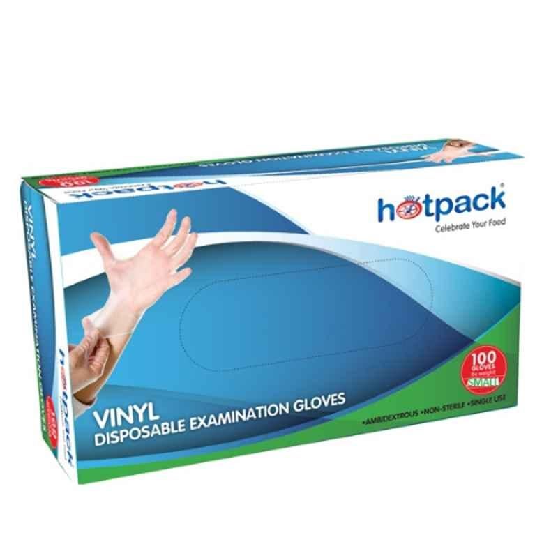 Hotpack 100Pcs Vinyl Gloves Set, VGS, Size: S