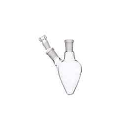 ABGIL 250ml Borosilicate Glass Pear Shape Two Neck Flask with Interchangeable Stopper for Side Neck, ABG1574