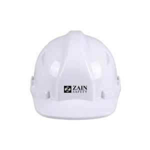 Zain Safety Guard Pro-3001 HDPE White 8 Point Plastic Suspension Ventilated Safety Helmet with Wheel Ratchet Adjustment