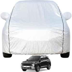 Allextreme Polyester Silver Car Cover with Mirror Pocket for Hyundai Venue 2014 & 2026 Models, PV-HV01