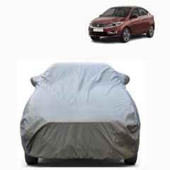 Aarex Auto Polyester Grey 100% Waterproof Car Body Cover with Mirror Pocket, Inner Cotton Layer, Triple Stitched, Adjustable Belt & Bottom Elastic for Tata Tigor