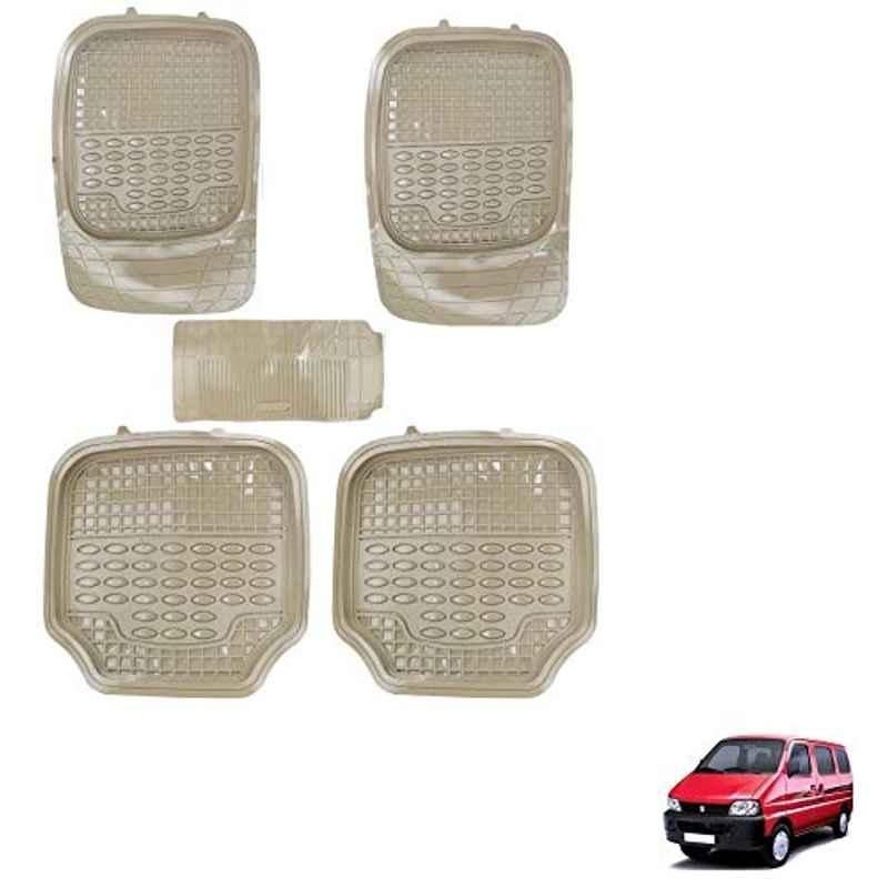 Kozdiko 5 Pcs 4G Beige Rubber & PVC Heavy Car Foot Mat Set for Maruti Suzuki Eeco, koz_81210