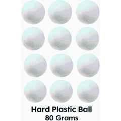 Pawansut 12 White Cricket Training Ball, 80 Gram Plastic Ball Cricket Training Ball (Standard) (Pack of 12) White, Red)