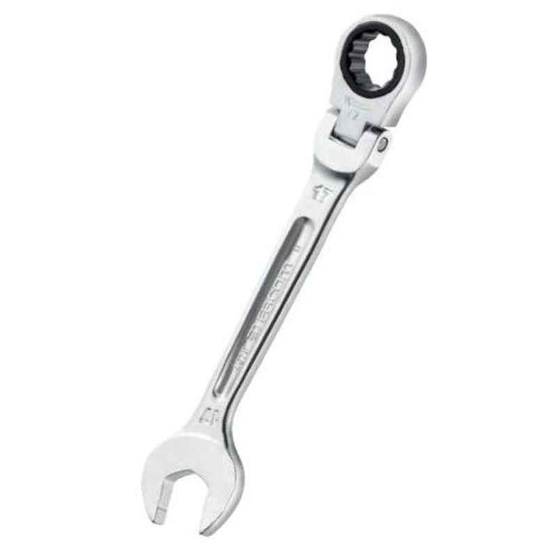 Facom 19mm Chrome Finish Metric Hinged Jointed Combination Wrench, 467BF.19