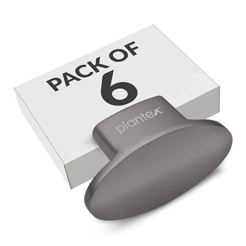 Plantex Heavy Duty Small Knob for Drawer/Cabinet/Pull and Push for Drawer Home/Office (Pack of 6) Oval, Black Nickel Matte