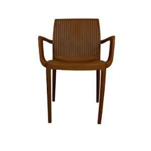 Diya Beeta Brown Solid Back Plastic Chair with Arm
