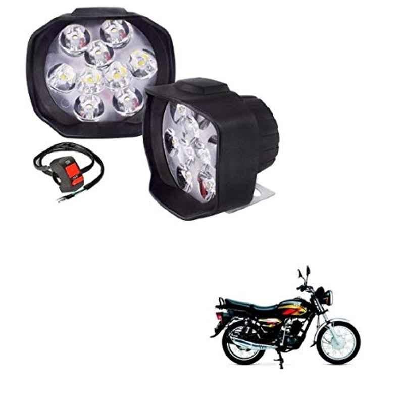 Kozdiko 2 Pcs Sheen 15W 9 LED 6000k Transformer Bumble Bee Style LED Fog Light Set for TVS Max 4R, koz_81305