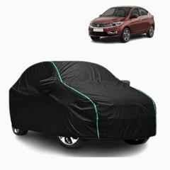 Aarex Auto Polyester Black 100% Waterproof Car Body Cover with Mirror Pocket, Inner Cotton Layer, Triple Stitched, Adjustable Belt & Bottom Elastic for Tata Tigor