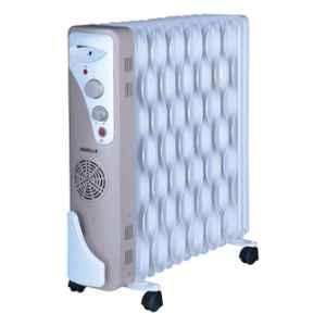 Havells 2900W 13 Wave FIN Beige Stainless Steel Oil Filled Radiator with Fan, GHROFAFC290