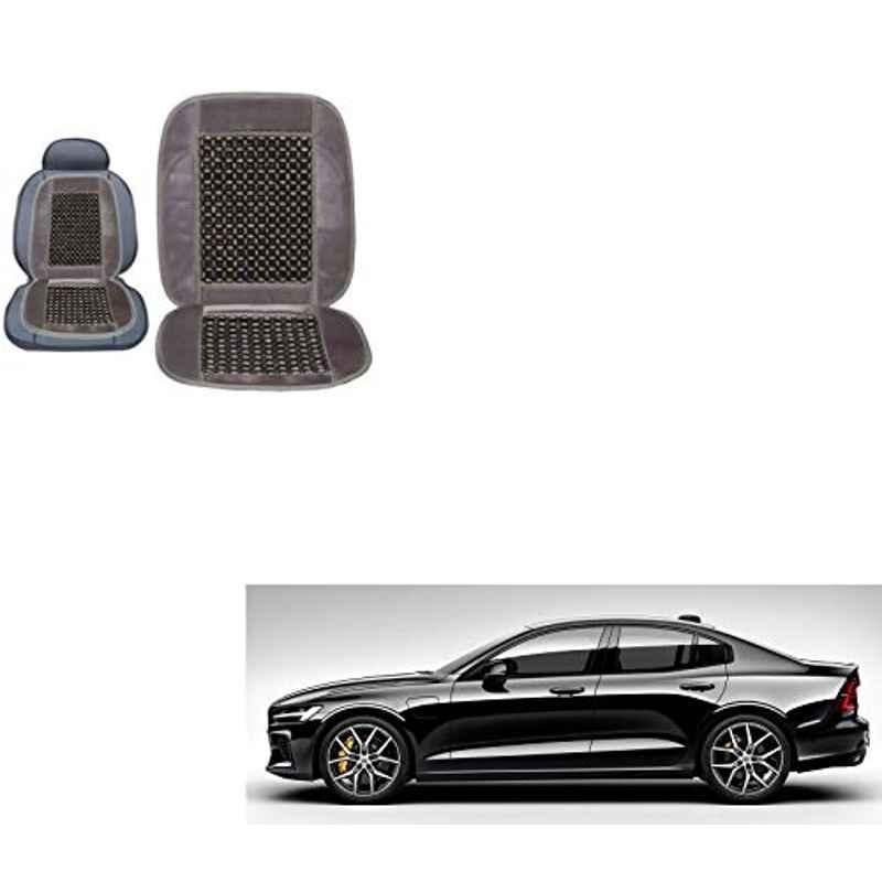 Kozdiko Wooden Bead Seat with Grey Velvet Border for Volvo S60