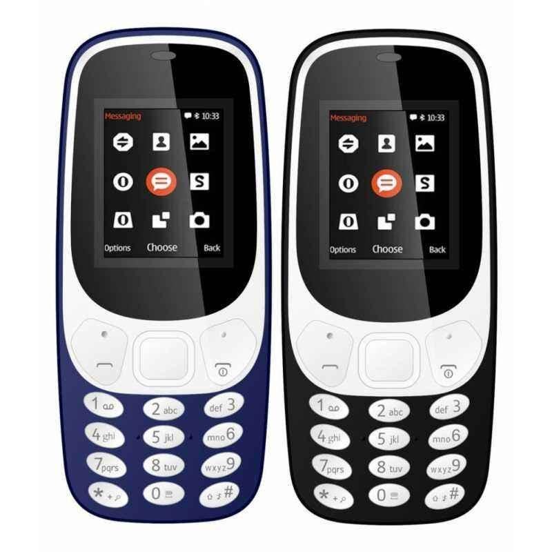 I Kall K3310 Black & Dark Blue Feature Phone Combo