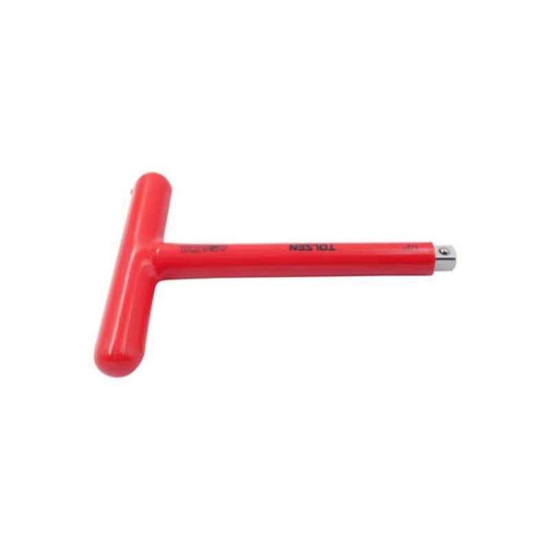 Tolsen 1/2 inch x 200mm Red VDE Dipped Insulated T-Socket Wrench, 41112