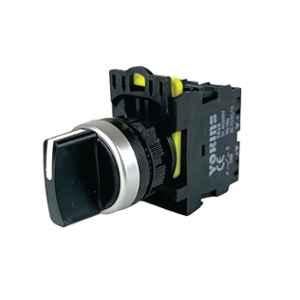 Yokins 22mm 600V 2NO Black 3 Position Maintained Selector Switch, EB2M-A-20XS