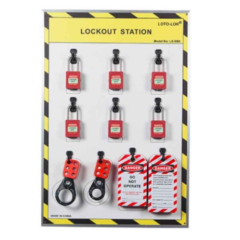 LOTO-LOK 420x615mm Shadow Board Construction Lockout Station with Aluminium Alloy Frame, LS-SB6-CS