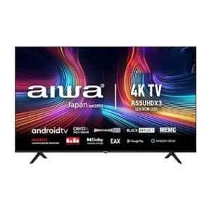 Aiwa Magnifiq 55 inch Black 4K Ultra HD Smart Android LED TV with Google Play, Alexa & Amphitheatre View, PE-A55UHDX3