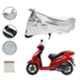 Riderscart Polyester Silver Waterproof Two Wheeler Body Cover with Storage Bag for TVS Wego