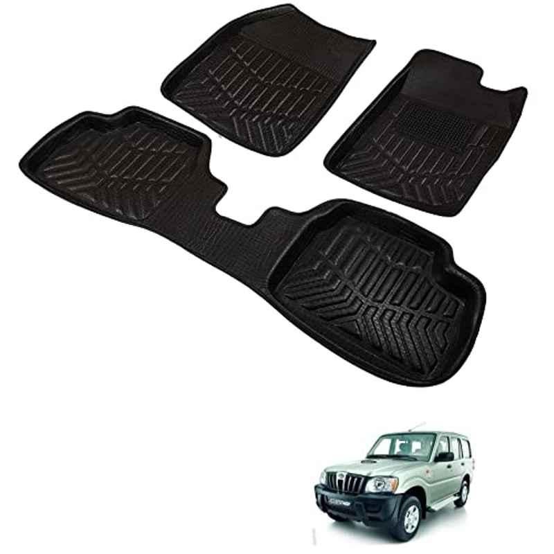 Kozdiko 3D Black Car Foot Mat Set for Mahindra Old Scorpio, dshbdhb73