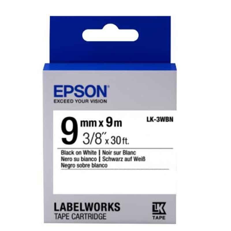 Epson LK-3WBN Black & White Label Tape