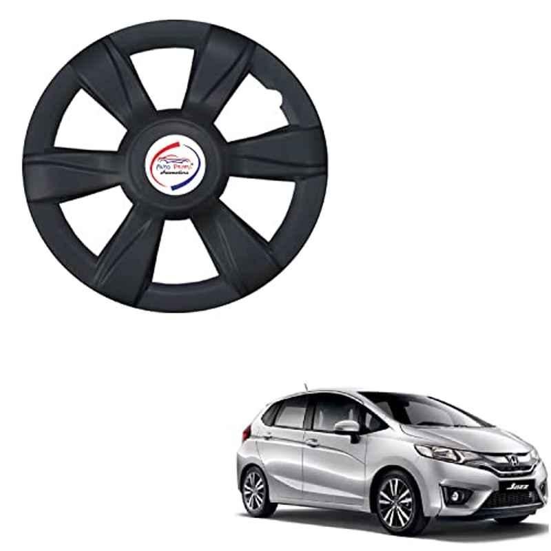 Auto Pearl 4 Pcs 15 inch ABS Xylo Black Hubcap Wheel Cover Set with Retention Ring for Honda Jazz 2015