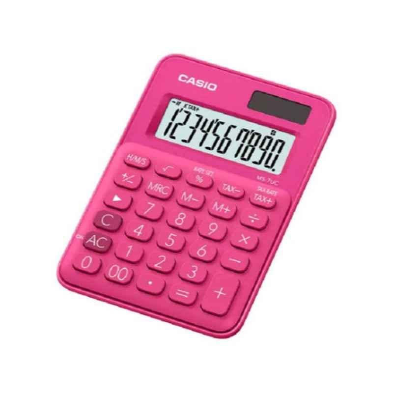 Casio MS-7UC-RD 10 Digit Mini Desk Type Calculator