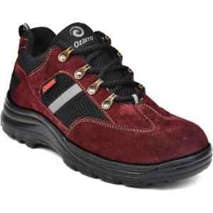 Ozarro Suede Leather Steel Toe Red Safety Shoes, S4460, Size: 10