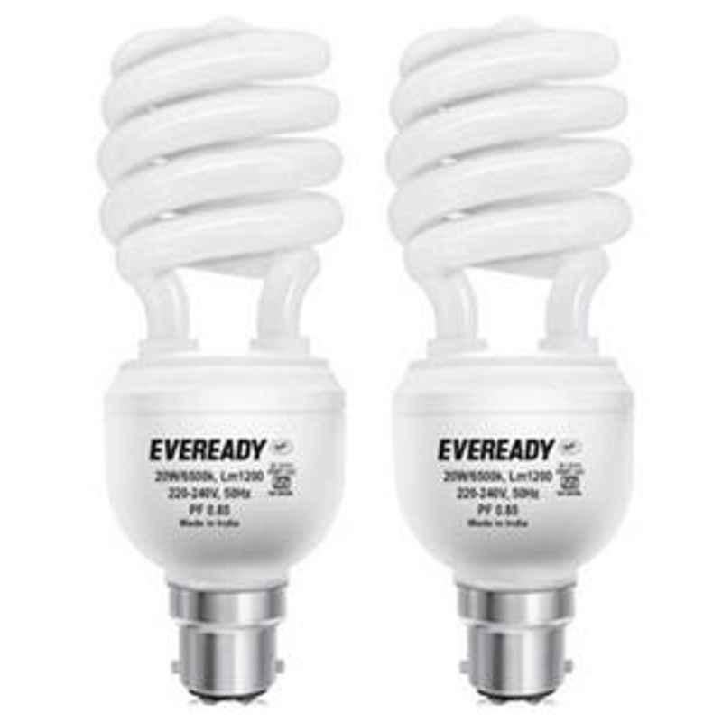 Eveready 15W Spiral 2pcs HPF White CFL Bulb