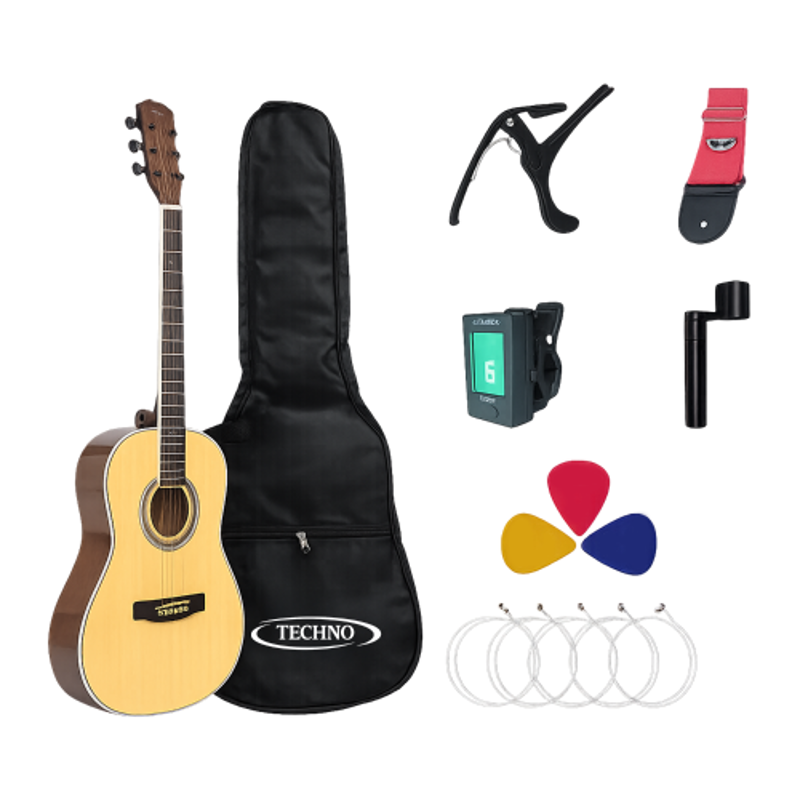 Techno 36 inch Rosewood Natural Right Hand Orientation Semi-Acoustic Guitar, RJ-036IN-NT