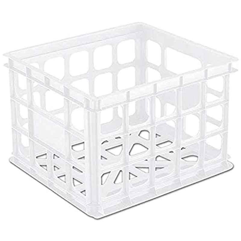 Sterilite Plastic White Storage Crate, 16928006