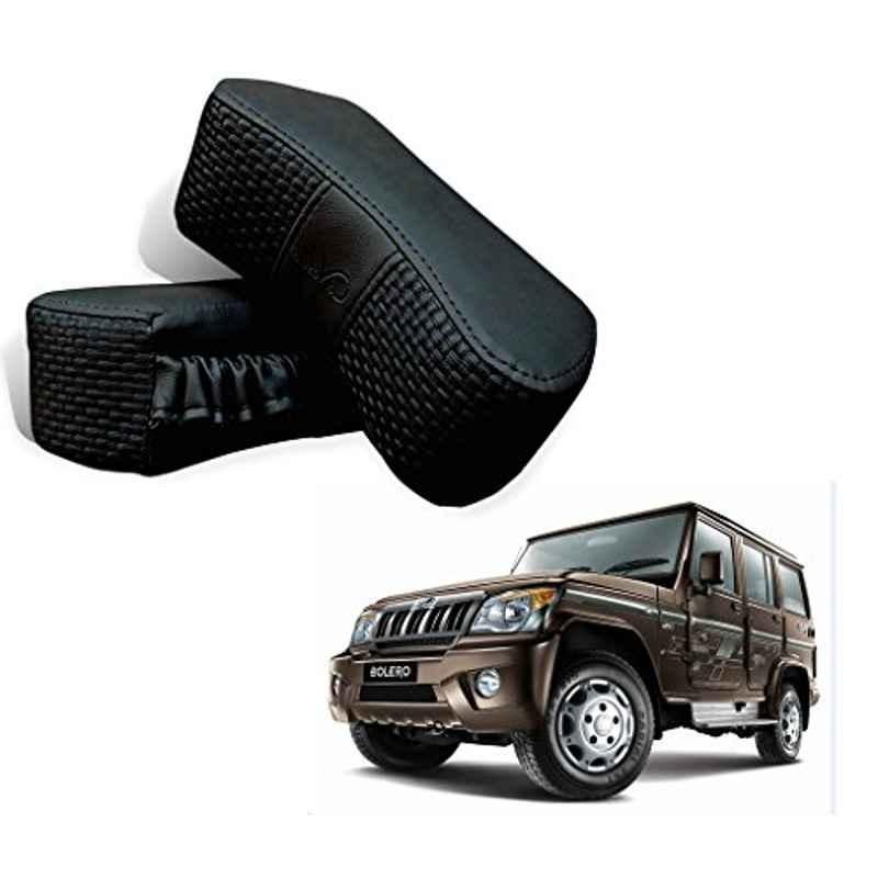 Kozdiko 2 Pcs Memory Foam Black Car Vastra Neck Rest Cushion Set for Mahindra Bolero, koz_5218