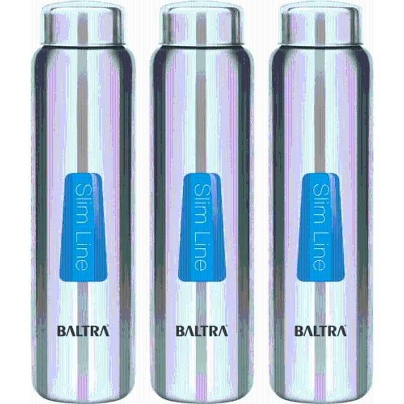Baltra Relax 750ml Stainless Steel Silver Single Walled Water Bottle(Pack of 3)