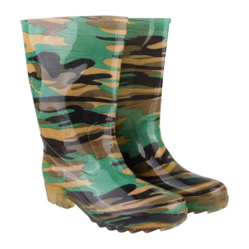SCORTA Knight MG Military Green Synthetic Soft Toe PVC Double Density Safety Gumboot, Size: 11