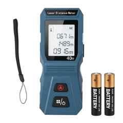 Tomahawk 40m Plastic Blue Laser Distance Meter with Backlit LCD, Area, Volume & Pythagoras Measurement, MIN 0040