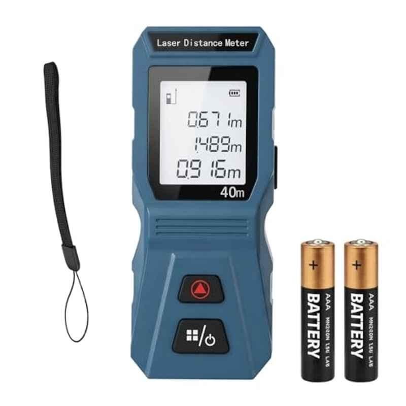 Tomahawk 40m Plastic Blue Laser Distance Meter with Backlit LCD, Area, Volume & Pythagoras Measurement, MIN 0040