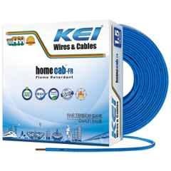 KEI 1.5 Sqmm 1 Core Homecab FR Blue Copper PVC Insulated Unsheathed Multistrand Flexible Cable, Length: 90 m
