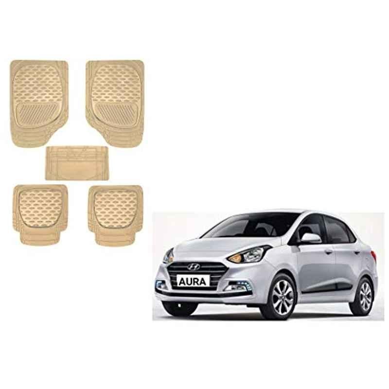 Kozdiko 6255 5 Pcs Rubber & PVC Beige Car Foot Mat Set for Hyundai Elantra