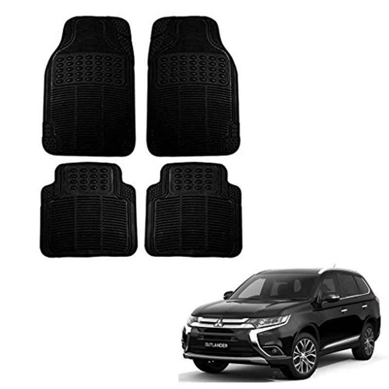 Kozdiko 4 Pcs Black Rubber Car Mat Set for Mitsubishi Outlander