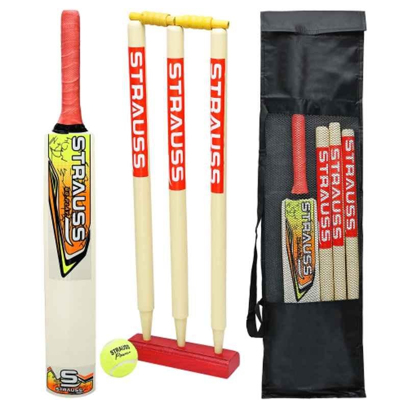 Strauss Popular Willow Wood Cricket Kit, ST-2842, Size: 3