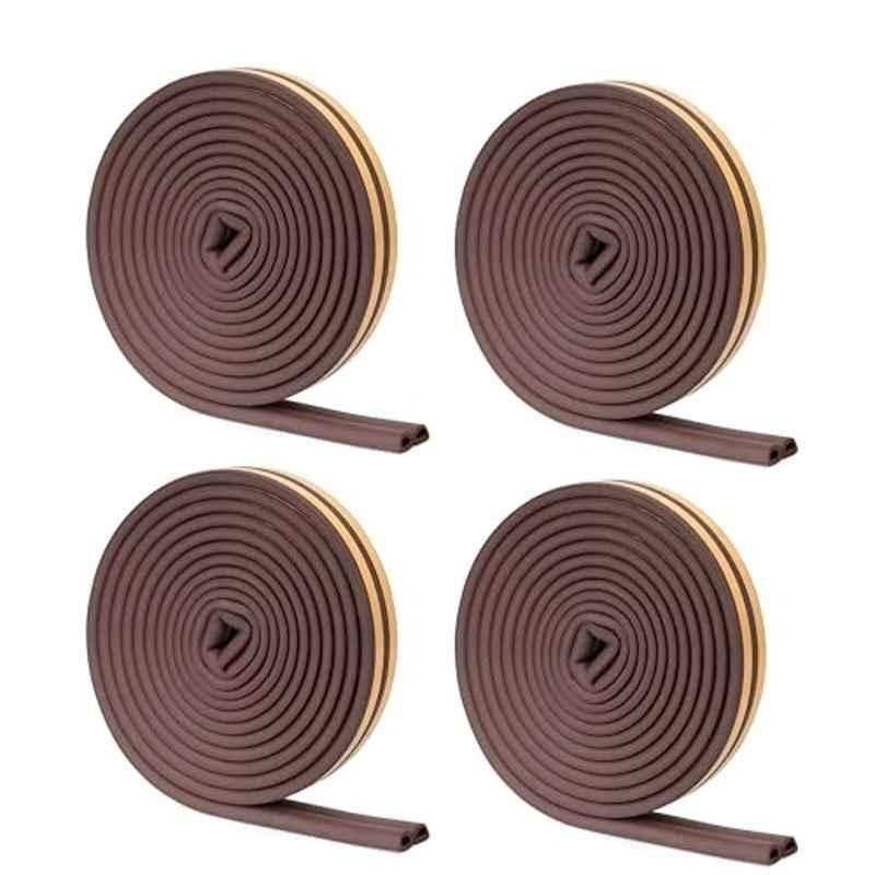 Plantex 18ft D Shape Brown Window Seal Tape for Perimeter/Door Strip/DIY 3M Self Adhesive/Soundproof & Weatherproof Strip (Pack of 4)