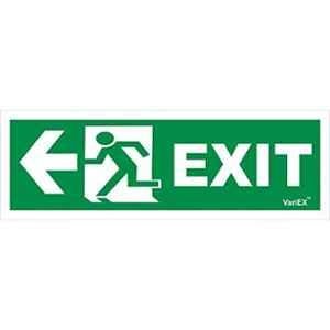 VariEx 12x4 inch Vinyl Green Left Arrow Photo-Luminescent Fire Exit Signage Board