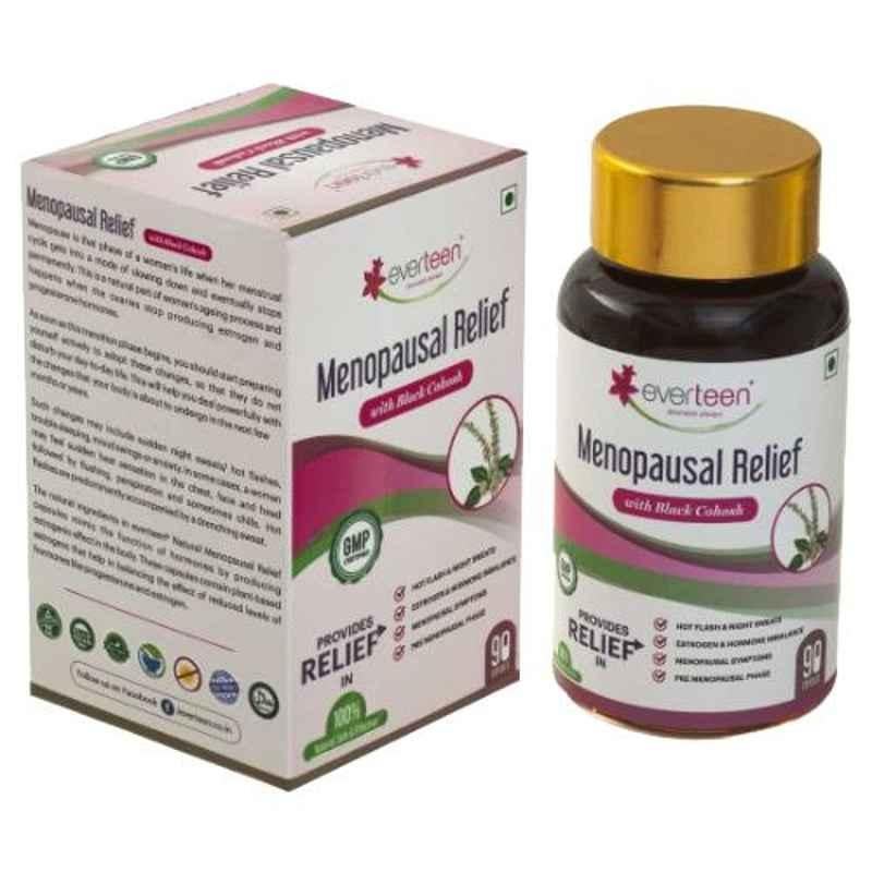 Everteen 90 Pcs Black Cohosh Menopausal Relief Natural Capsules for Hot Flashes