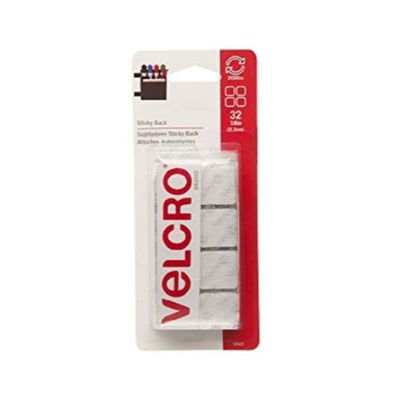 Velcro 2.2cm White Sticky Back Hook & Loop Fasteners, 90923 (Pack of 32)